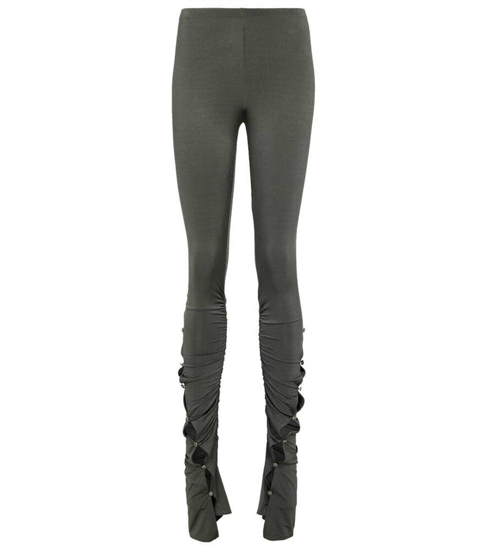 ACNE STUDIOS High-rise Shirred Leggings - XS - Grey
